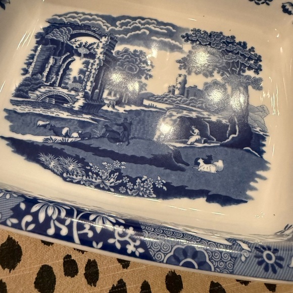 Spode Blue Italian Rectangular Baker 12 in 1816 - Picture 2 of 8